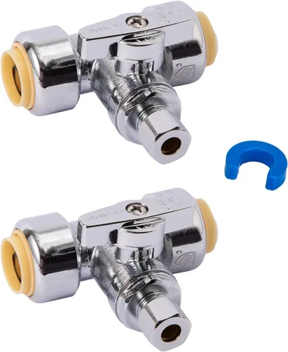 Miniatura 15 de SUNGATOR Paquete de 12 válvulas de parada angular, válvula de cierre de agua en ángulo de compresión de 1/2 x 3/8 pulgadas, cierre de agua