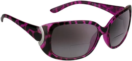 Miniatura 12 de proSPORT Lentes de sol bifocales para mujer, diseño moderno de guepardo, dorado, plateado, de gran tamaño, Jackie O, degradado, negro, tortuga