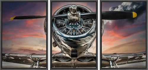 Miniatura 67 de wall26 Lienzo enmarcado para pared, juego de arte exótico tropical, océano, mar, avión, puesta de sol, transporte, fotografía, realismo, decorativo