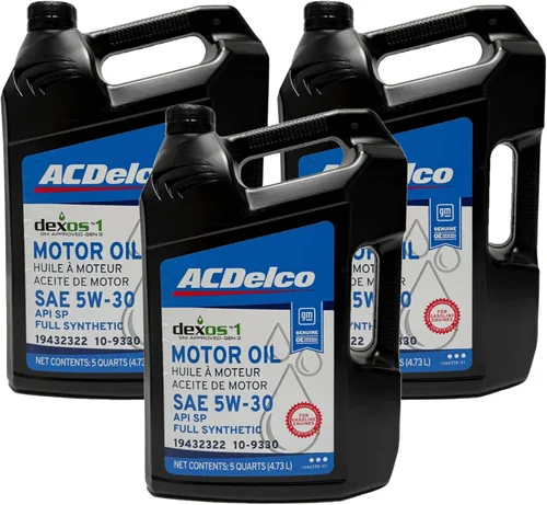 ACDelco GM Original Equipment 10-9330 (19432322) dexosTM1 GEN 3 Aceite de motor sintético completo 5W-30, 5 cuartos de galón