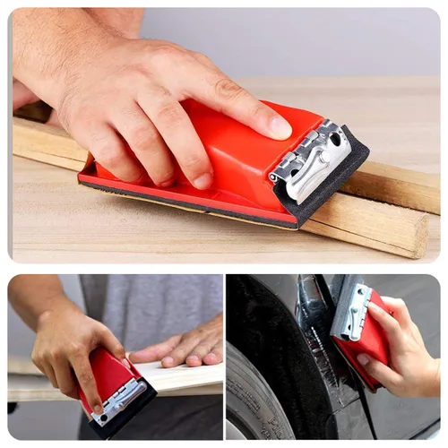 Miniatura 7 de Papel de lija, 90 piezas de papel de lija húmedo y seco de grano 400 a 3000 con mango rojo, surtido de 9 x 3.6 pulgadas para lijado automotriz