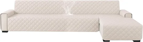 Miniatura 11 de XINEAGE Fundas 100% impermeables para sofá modular en forma de L, reversible, lavable, con botones de chaise plum flower, protector de muebles