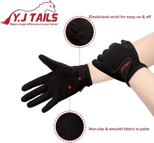 Miniatura 2 de Guantes de equitación para mujer Y.J TAILS Guantes ecuestres para mujer, damas, niñas para montar al aire libre, deportes