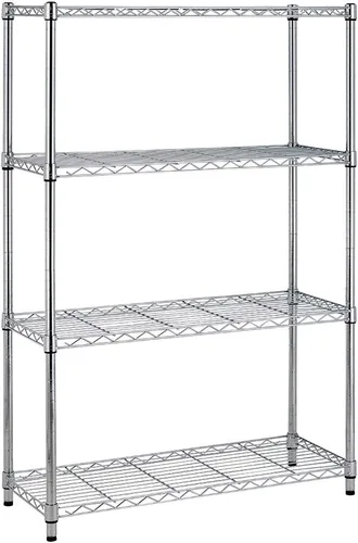 Estantería de 4 niveles de metal BestOffice ajustable con alambre de acero de 36x14x54 Cromo