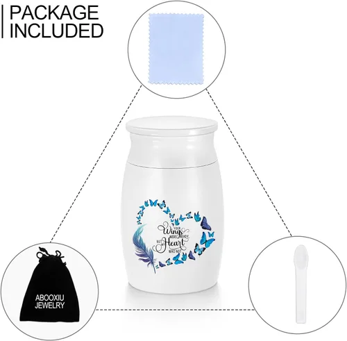Miniatura 7 de Urna de aluminio para cenizas de mariposa, urna conmemorativa para cenizas humanas