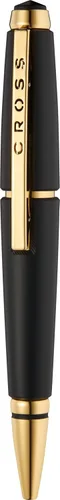 Cross Edge - Bolígrafo roller Selectip de color negro mate con detalles de PVD dorado, tinta negra, accesorio elegante para escritura suave, diseño