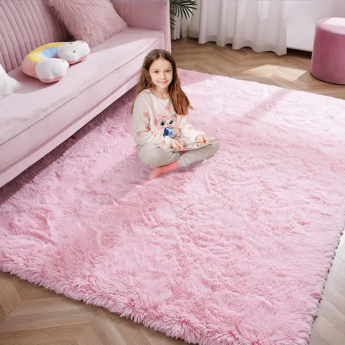 Miniatura 43 de Alfombra de área Softlife para sala de estar, alfombra lanuda mullida y esponjosa de 6 x 9 pies en color azul para dormitorio de niñas y niños, Azul