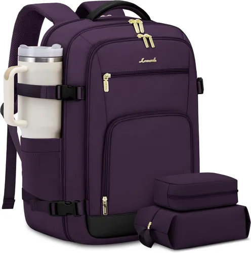 Miniatura 13 de LOVEVOOK Mochila de viaje para mujer y hombre, Beige, Mochilas de viaje