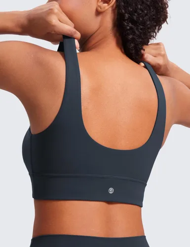 Miniatura 51 de CRZ YOGA Butterluxe - Brasier deportivo con espalda en U para mujer, cuello redondo, acolchado, de bajo impacto, para yoga, entrenamiento