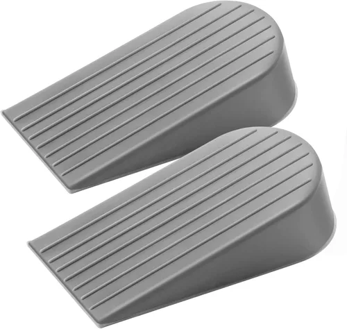Miniatura 20 de Crosize Topes de puerta para parte inferior de la puerta, topes de puerta de goma premium, cuña de puerta resistente para alfombra, baldosa, Blanco