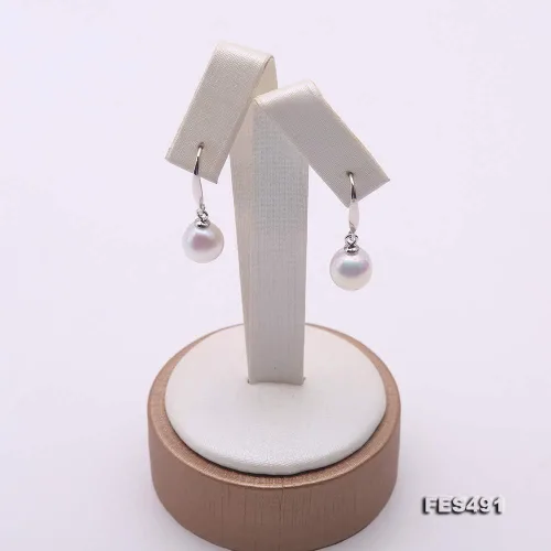 Miniatura 2 de Pendientes de perlas JYX de 0315in para mujer de plata de ley 925 pendientes de gancho de perlas cultivadas de agua dulce blanco AAA