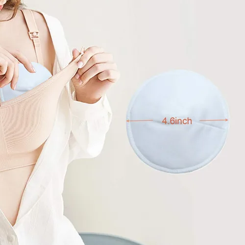 Miniatura 2 de Paquete de 16 almohadillas orgánicas de lactancia con bolsa de lavandería, almohadillas reutilizables para pezones, a prueba de fugas, fundas
