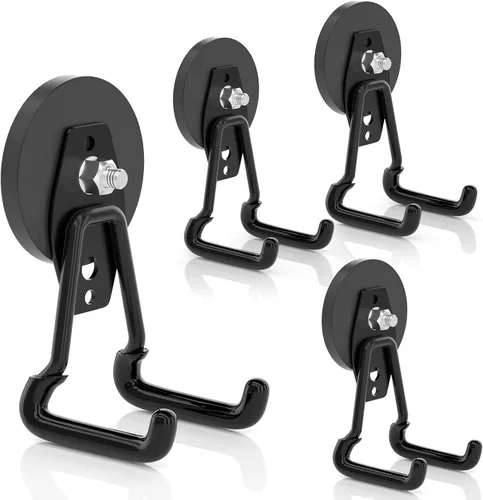 Miniatura 14 de ENUODA - Ganchos magnéticos fuertes, ganchos magnéticos de alta resistencia para cochera, soporte magnético para herramientas de crucero para colgar