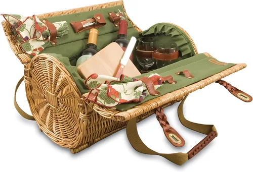 Miniatura 5 de PICNIC TIME - Cesta de picnic de vino y queso Verona - Tote de vino de mimbre - Cesta de vino con juego de picnic