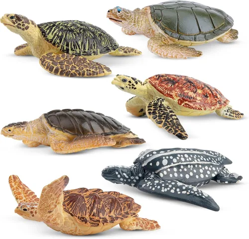Miniatura 9 de Toymany 6 figuras realistas de juguete de baño de tiburón de 5 a 6 pulgadas de largo, juego de figuras de plástico de animales marinos del océano
