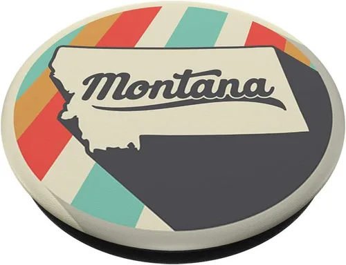 Miniatura 2 de Cultura de Pop Montana State hogar Retro 70s Vintage MT Rainbow popsockets soporte para Smartphones y Tablets