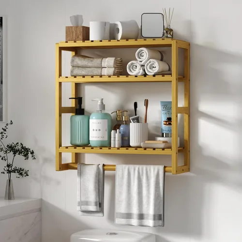 Miniatura 8 de Galood Organizador de Almacenamiento Sobre el Inodoro Estantes de Baño Montados en la Pared Organizador de Rincón de 3 Niveles Ahorro de Espacio