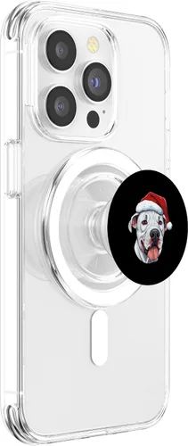Miniatura 3 de Dogo Argentino Dog Christmas Portrait PopSockets MagSafe PopGrip for iPhone