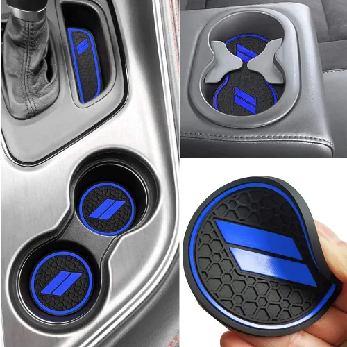 Miniatura 14 de Auprite Alfombrillas antipolvo para accesorios Dodge Challenger 2015 2016 2017 2018 2019 2020 2021 2022 2023, se adapta a la medida forros de Rojo