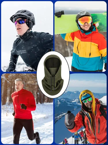 Miniatura 7 de Pasamontañas de camuflaje de caza, 3 piezas, capucha de sherpa, resistente al viento, para clima frío, deportes al aire libre de invierno