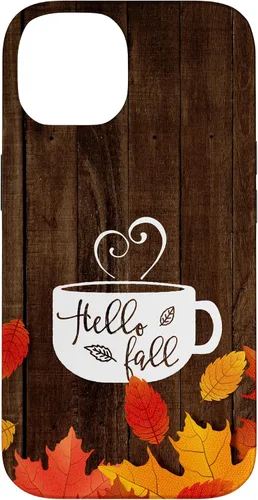 Miniatura 4 de Hello Fall - Taza de café para iPhone 16, diseño de hojas de otoño