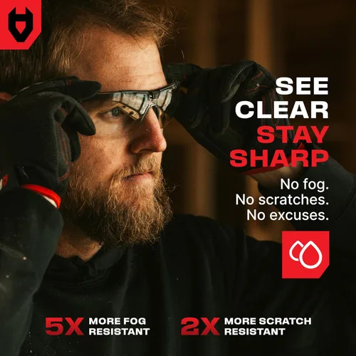 Miniatura 4 de NoCry Gafas de seguridad antivaho para hombres y mujeres, con clasificación ANSI Z87, resistentes a los arañazos con patillas ajustables
