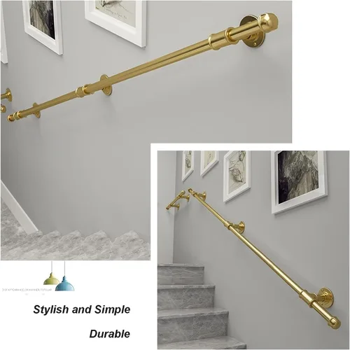 Miniatura 4 de Pasamanos para escaleras interiores y exteriores, barandillas de escalera barandilla de seguridad para niños mayores con soportes de pared, hierro