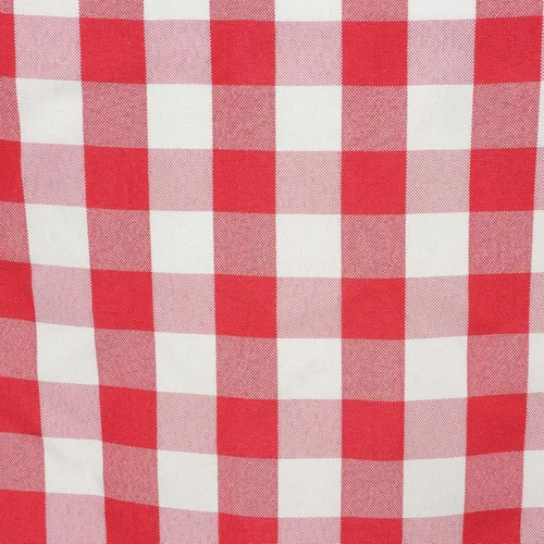 Efavormart - Camino de mesa a cuadros de búfalo de 5 piezas, color rojo y blanco, camino de mesa de poliéster a cuadros