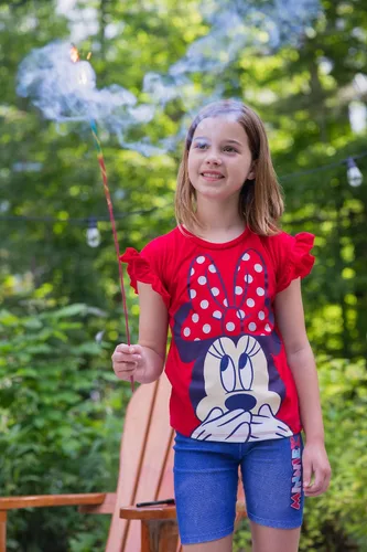 Miniatura 6 de Disney Minnie Mouse - Conjunto de camiseta sin mangas y pantalones cortos para bicicleta, 3 piezas para niñas