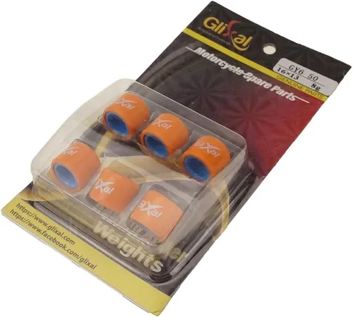 Miniatura 10 de Glixal ATKS-04014 Juego de pesos para variador de alto rendimiento Racing 16x13mm 139QMB GY6 50cc - 100cc para scooter, ciclomotor, ATV (9 gramos)