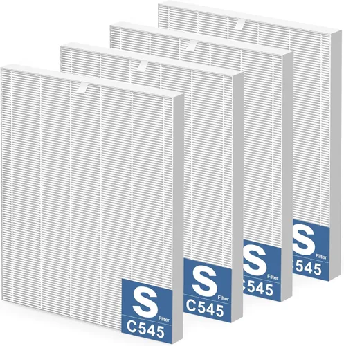 Miniatura 11 de C545 Filtro de repuesto HEPA S compatible con purificador de aire Winix C545, reemplaza a la parte 1712-0096-00 y 2522-0058-00, 1 filtro HEPA + 4