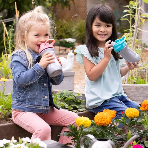 Miniatura 9 de Chicco Vaso para sorber de boquilla suave de 18 meses, botella de agua para niños pequeños de 12 onzas con diseño antiderrames, mango de fácil Verde