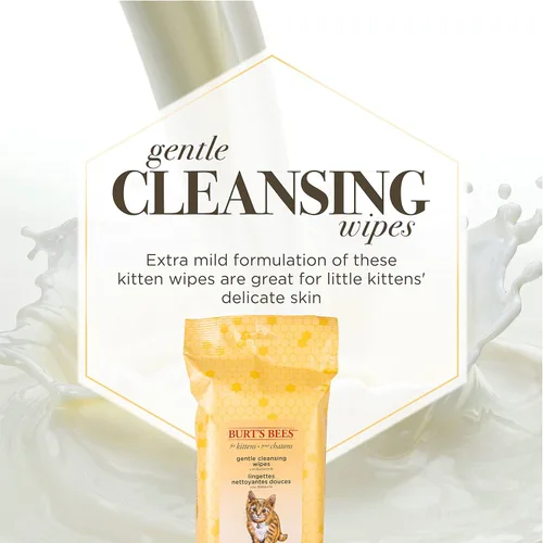 Miniatura 3 de Burt's Bees for Pets Toallitas de aseo para gatos con suero de leche y miel, toallitas de baño sin agua para limpieza de cara, patas, cola y pelaje