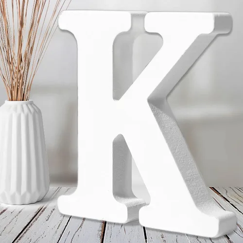 Miniatura 14 de AOCEAN Letras de madera blanca de 6 pulgadas, letras de madera sin terminar para decoración de pared, letras de pie, rebanadas, decoración