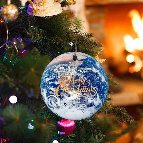 Miniatura 3 de Cheyan Adorno de Navidad de Universo y Planetas, adorno de árbol de Navidad para decoración del hogar de Navidad, adorno de porcelana de estrella