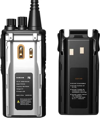 Miniatura 7 de SAMCOM FPCN10A - Radio bidireccional de 3000 mAh, alta capacidad, larga duración, Walkie Talkies, resistente, con auricular de llamada grupal, base