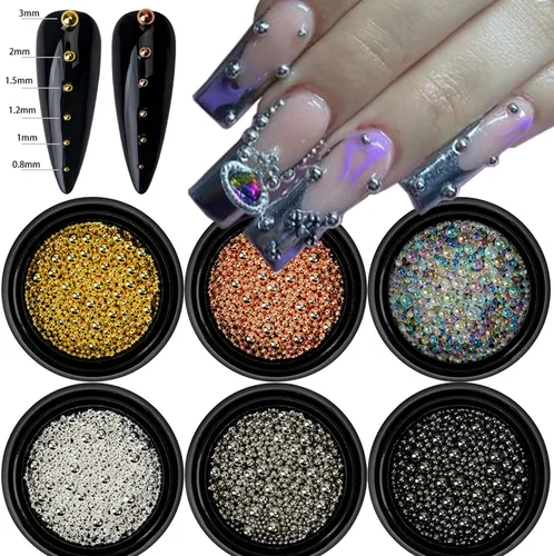 Miniatura 10 de Perlas planas para uñas, perlas blancas para arte de uñas, perlas de uñas de color AB para arte de uñas, perlas de joyería para uñas, con bolígrafo