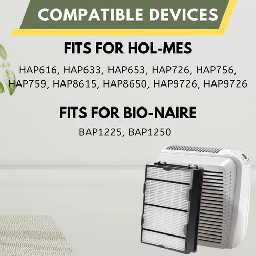 Miniatura 4 de Nispira Filtro de aire HEPA de repuesto compatible con filtro de aire Holmes HAPF600 HAPF600D HAPF600D-U2 filtro B, 8 paquetes