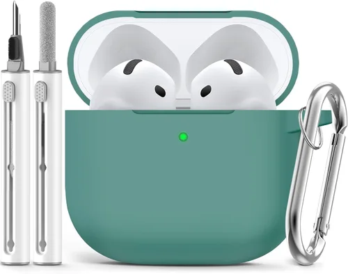 Miniatura 9 de Ljusmicker – Funda para AirPods 4 (2024) con cierre magnético en la tapa y juego de limpieza, funda protectora de silicona suave para Apple AirPods