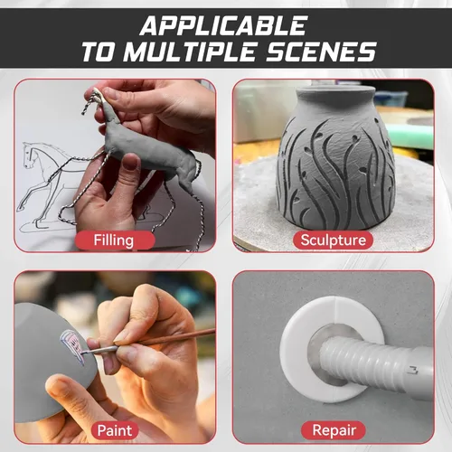 Miniatura 7 de Arcilla Epoxy, Arcilla Esculpida Mágica Epoxy, Compuesto de Modelado de 2 Partes (A & B) de Arcillas Esculpidas Mágicas Epoxy para Esculpir, Natural