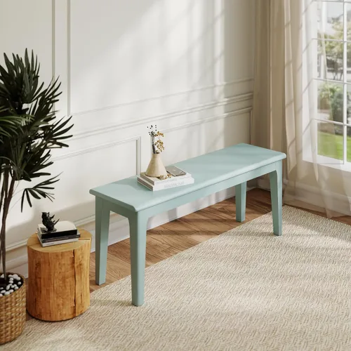 Miniatura 15 de Banco de comedor de 39.4 pulgadas de madera de roble macizo, banco de entrada para sala de estar, dormitorio, cocina (negro)