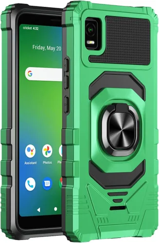 Miniatura 10 de Compatible con Cricket Debut Smart Case (2022) con protector de pantalla de vidrio templado, protector de cuerpo completo [grado militar], soporte