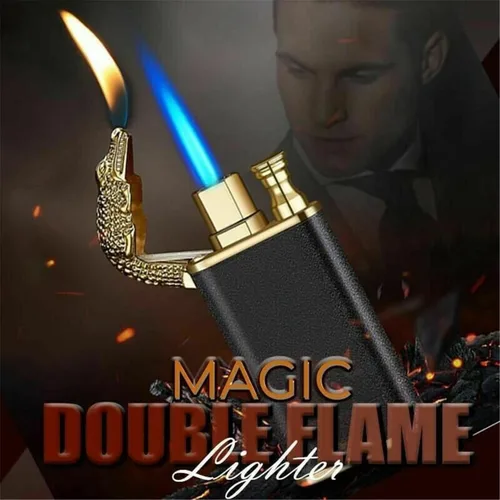 Miniatura 3 de Encendedor mágico de cocodrilo de doble llama, encendedor de doble arco recargable, encendedor de arco para exteriores, impermeable, resistente al
