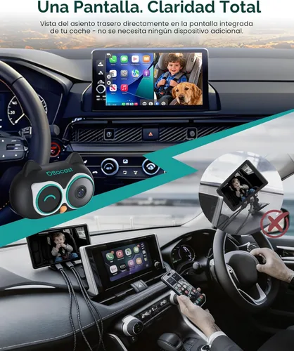 Miniatura 5 de OTTOCAST Adaptador de coche para cuidado de cabina con cámara de auto para bebé, pantalla inalámbrica CarPlay en CarScreen 2026, monitor de bebé