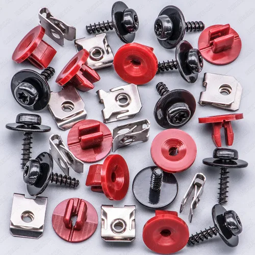 Miniatura 4 de Rexka 10 juegos de tornillos T30 para cubierta de protección contra salpicaduras de motor T30, kit de clip de tuerca de perno compatible con Ford