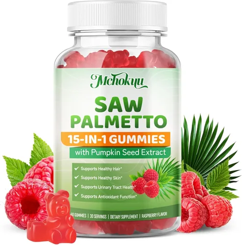 Miniatura 8 de Gomitas Saw Palmetto de 200 mg para hombres y mujeres, gomitas de aceite de semillas de calabaza con suplemento de palma enana americana para apoyo