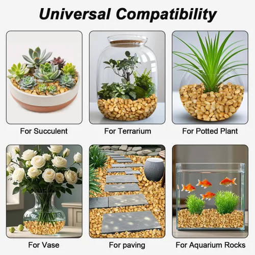 Miniatura 26 de Piedras decorativas para plantas en maceta, piedras de río Virekm, guijarros ornamentales decorativos, grava de piedras para paisajismo de jardín