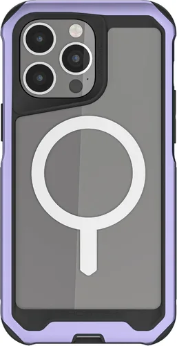 Ghostek Atomic Slim - Funda protectora para iPhone 15 Pro Max, compatible con accesorios MagSafe, marco de metal de aluminio, funda de teléfono