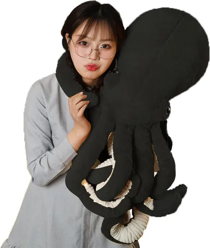 Miniatura 3 de GOOC Pulpo, animales de peluche, pulpo, muñecos de peluche, juguetes de peluche de pulpo, regalo para niños y amantes (negro)