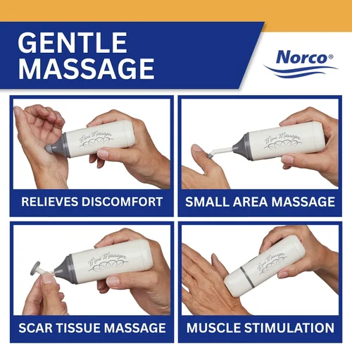 Miniatura 3 de Masajeador Terapéutico Mini Norco con Batería. Herramienta de terapia vibratoria portátil de mano para tejido cicatricial, manos, dedos, pies, cara